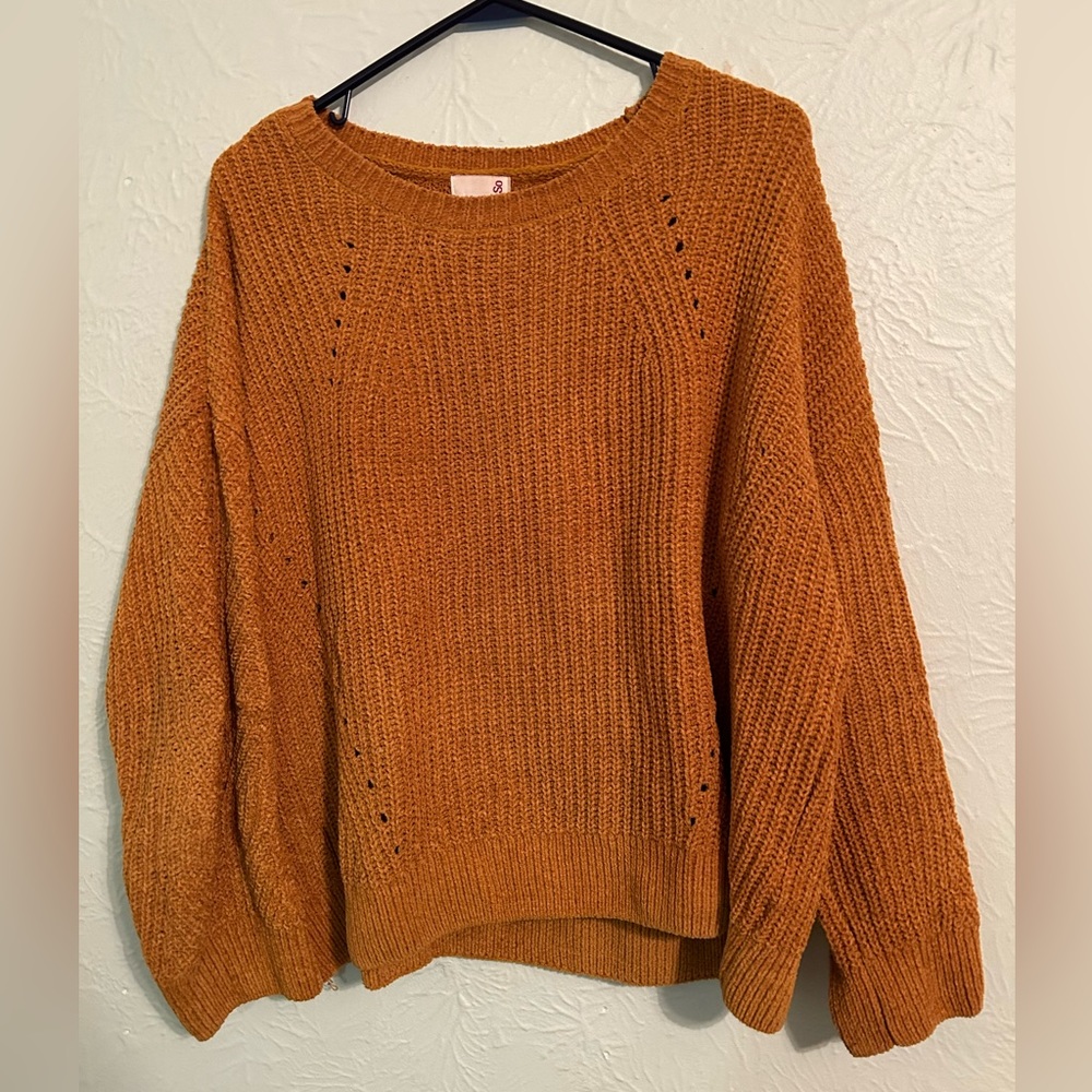 SO Mustard Color Scoop neck Sweater Super Soft!
